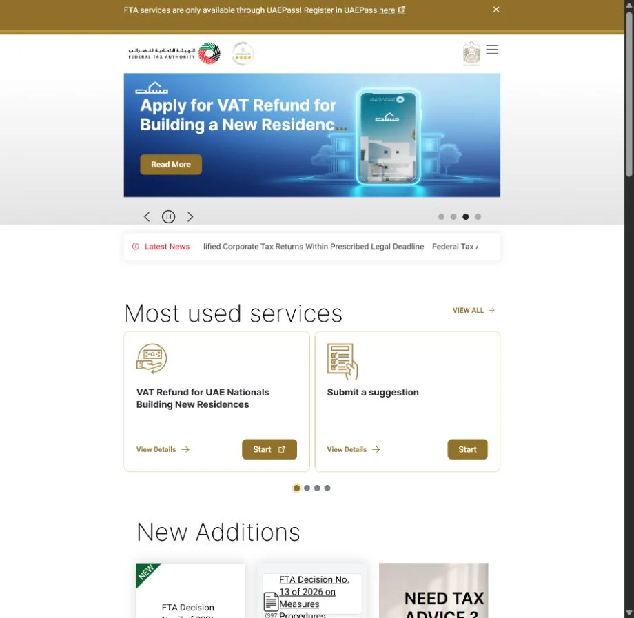 Federal Tax Authority, UAE - Secure Public Platform Work